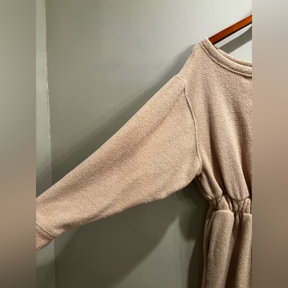 Free People Cream Jumpsuit Relaxed Fit High-Waisted soft terry cloth casual XS - Picture 11 of 11